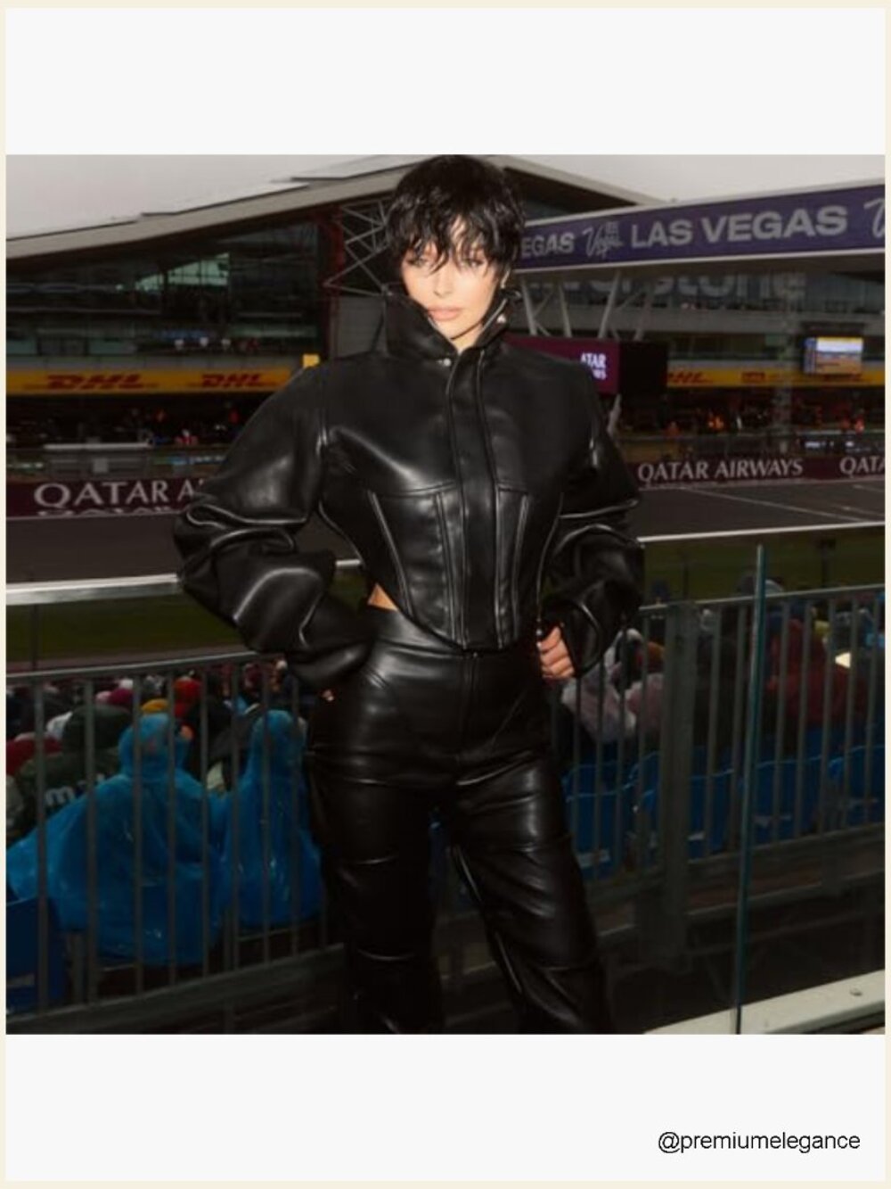 Faux Leather Crop Bomber Jacket Zip Up Motorcycle Y2K Streetwear - Picture 2 of 7